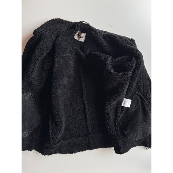 ACNE STUDIOS Velocite Black Leather Shearling Motorcycle Moto Jacket, Size 34/XS - Picture 14 of 16